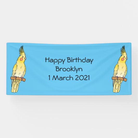 Cockatiel-Vogel-Cartoon Banner (Horizontal)