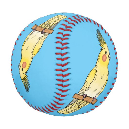 Cockatiel-Vogel-Cartoon Baseball (Schrägansicht)