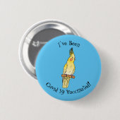 Cockatiel-Vogel-Cartoon Button (Vorne & Hinten)
