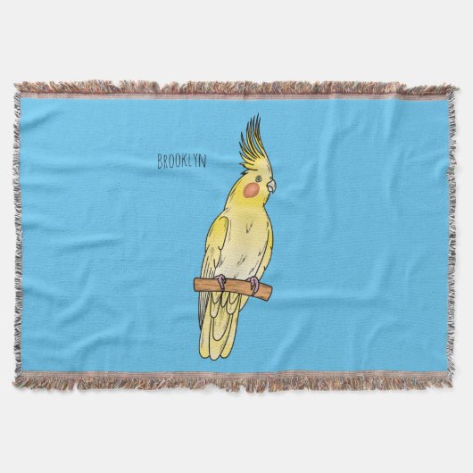 Cockatiel-Vogel-Cartoon Decke (Vorderseite)