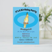 Cockatiel-Vogel-Cartoon Einladung (Stehend Vorderseite)