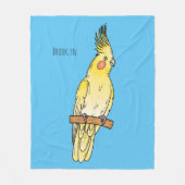 Cockatiel-Vogel-Cartoon Fleecedecke (Vorderseite)