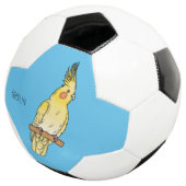 Cockatiel-Vogel-Cartoon Fußball (Dreiviertel)