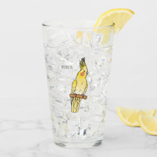 Cockatiel-Vogel-Cartoon Glas