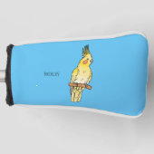 Cockatiel-Vogel-Cartoon Golf Headcover (Vorderseite)
