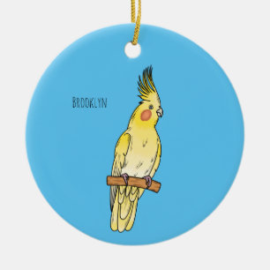 Cockatiel-Vogel-Cartoon Keramik Ornament