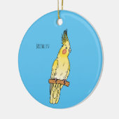 Cockatiel-Vogel-Cartoon Keramik Ornament (Links)