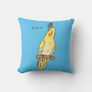 Cockatiel-Vogel-Cartoon Kissen