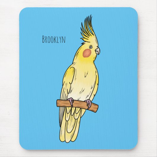 Cockatiel-Vogel-Cartoon Mousepad (Vorne)