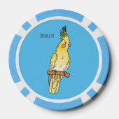 Cockatiel-Vogel-Cartoon Pokerchips (Rückseite)