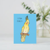 Cockatiel-Vogel-Cartoon Postkarte (Stehend Vorderseite)