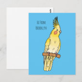 Cockatiel-Vogel-Cartoon Postkarte (Vorne/Hinten)