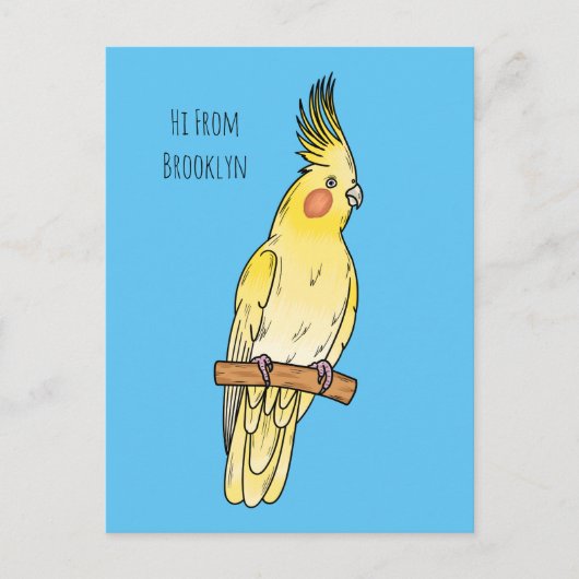 Cockatiel-Vogel-Cartoon Postkarte (Vorderseite)