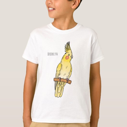 Cockatiel-Vogel-Cartoon T-Shirt (Vorderseite)