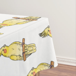 Cockatiel-Vogel-Cartoon Tischdecke