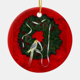 Cockatiel, Vogel-Verzierung - "Sankt kleiner Keramikornament