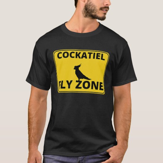 Cockatiel  Warning Fly Zone Cockatiel T-Shirt (Vorderseite)