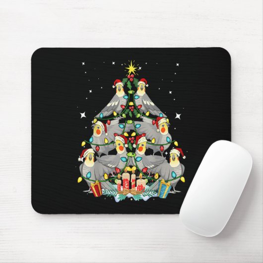 Cockatiel Weihnachtsbaum Xmas Mama Vater Bird Mousepad (Mit Mouse)
