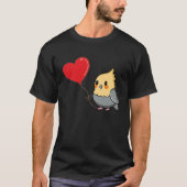 Cockatiel With Heart Balloon Valentines Day Love B T-Shirt (Vorderseite)