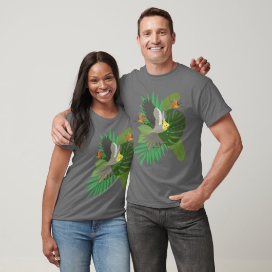 Cockatiel with leaves T-Shirt (Unisex)