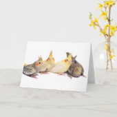 Cockatiels Karte (Gelbe Blume)