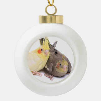Cockatiels Keramik Kugel-Ornament