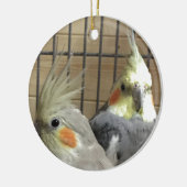 Cockatiels Keramik Ornament (Links)