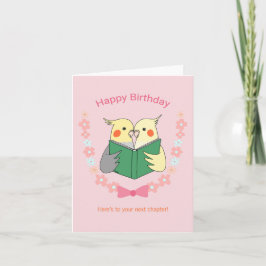 Cockatiels lesen ein Buch Niedlich Geburtstag Karte