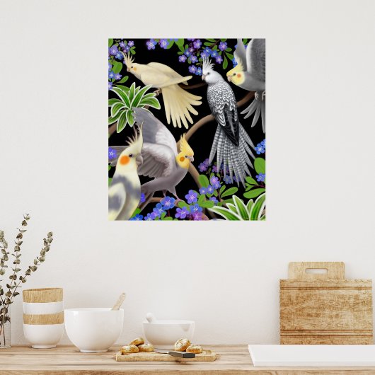 Cockatiels Poster (Küche)