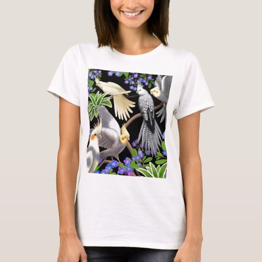Cockatiels-und Vergissmeinnicht-Baby - Puppe T - T-Shirt (Vorderseite)
