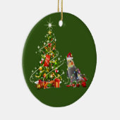 Cockatile mit Hutschuh Weihnachten Keramik Ornament (Rechts)