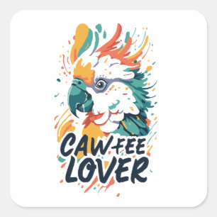 Cockatoffee Lover Quadratischer Aufkleber