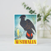 Cockatoo Australia Vintage Reise Postkarte (Stehend Vorderseite)