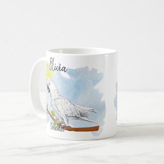 Cockatoo Australian Native Bird Animal hinzufügen Kaffeetasse (Vorderseite Links)