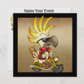 Cockatoo Biker - SRF Einladung (Vorne/Hinten)