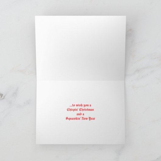 Cockatoo-Feiertags-Lieferung Feiertagskarte (Innenseite)