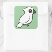 Cockatoo (flach) quadratischer aufkleber (Tasche)