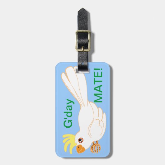Cockatoo Gday Mate! Gepäckanhänger (Vorderseite vertikal)