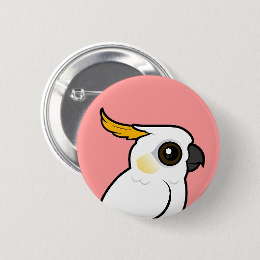 Cockatoo Gelb-mit Haube (Wappen unten) Button (Vorne & Hinten)