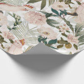 Cockatoo-Jungle-Muster bei tropischen Vögeln - Wei Geschenkpapier (Ecke)