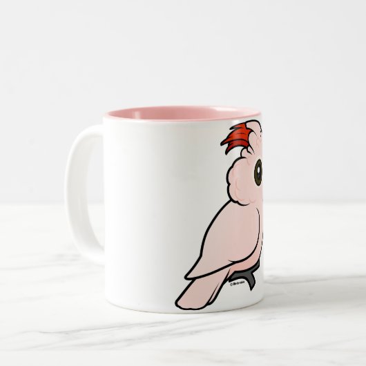 Cockatoo Lachs-mit Haube Zweifarbige Tasse (Vorderseite Links)