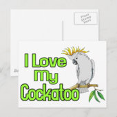Cockatoo-Liebe Postkarte (Vorne/Hinten)