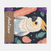 Cockatoo mit Federdruck Fleecedecke (Vorderseite (Horizontal))