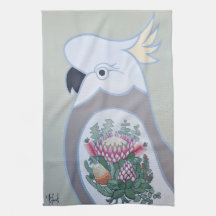 Cockatoo mit King Protea Tattoo Handtuch