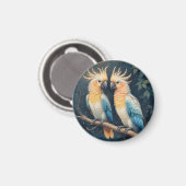 Cockatoo Parrot Couple Magnet (Vorderseite/Rückseite)