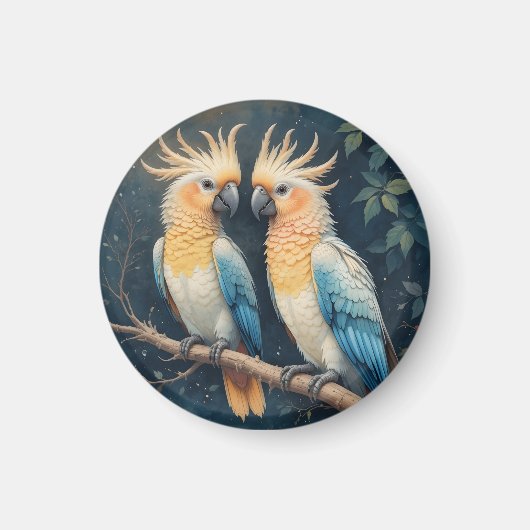 Cockatoo Parrot Couple Magnet (Vorne)