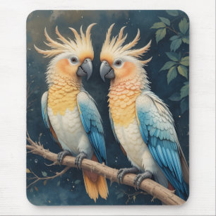 Cockatoo Parrot Couple Mousepad