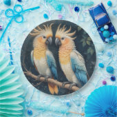 Cockatoo Parrot Couple Pappteller (Party)