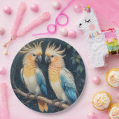 Cockatoo Parrot Couple Pappteller (Party)