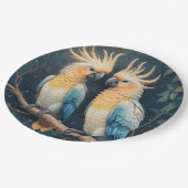 Cockatoo Parrot Couple Pappteller (Schrägansicht)